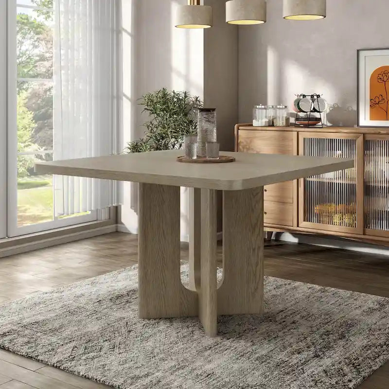Table de salle à manger carrée moderne de 54 pouces en bois massif à hauteur de comptoir Piez de Furniture of America