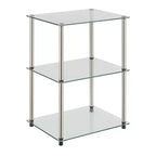 HomeStock Rectangle Glass Table Top End Table 1 -piece