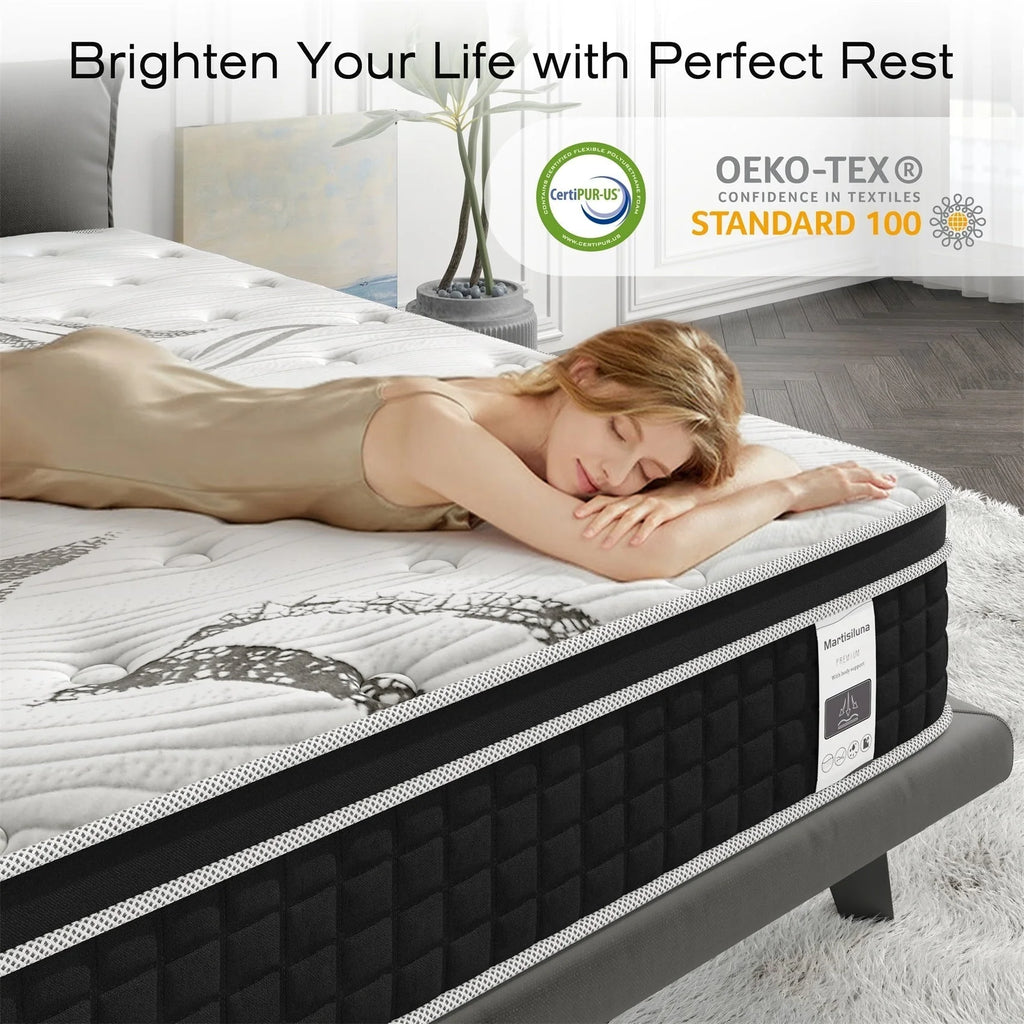 Matelas hybride en mousse à mémoire de forme gel de 12 pouces, livré en boîte