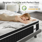 Matelas hybride en mousse à mémoire de forme gel de 12 pouces, livré en boîte
