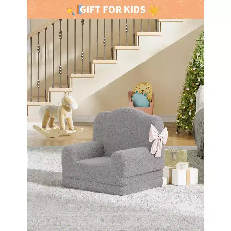 Canapé et fauteuil pour enfants 2-en-1 – Sofa en mousse pliable pour tout-petits