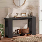 Table Console Style Ferme HOMCOM, Table d'Entrée Étroite de 63 po avec Étagère de Rangement et Plateau Épaissi pour Salon, Couloir