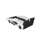 Lit Plateforme Jumeau Whisen au Design Cool en Forme de Voiture de Course avec Roues