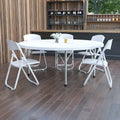Table pliante ronde en plastique de 1,80 m avec poignée