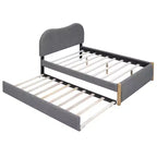 Cadre de lit plateforme rembourré pleine/double avec lit gigogne double – HABITRIO