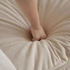 Canapé modulable en forme de U pour salon, canapé sectionnel convertible 5 places avec 1 pouf en chenille beige
