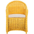 SAFAVIEH Sinja Fauteuil club en rotin jaune - 24 x 26 x 35 - 24x26x35H