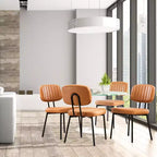 Okak Chaise de salle à manger capitonnée en similicuir avec cadre en métal, lot de 2 chaises d'appoint pour salle à manger, cuisine