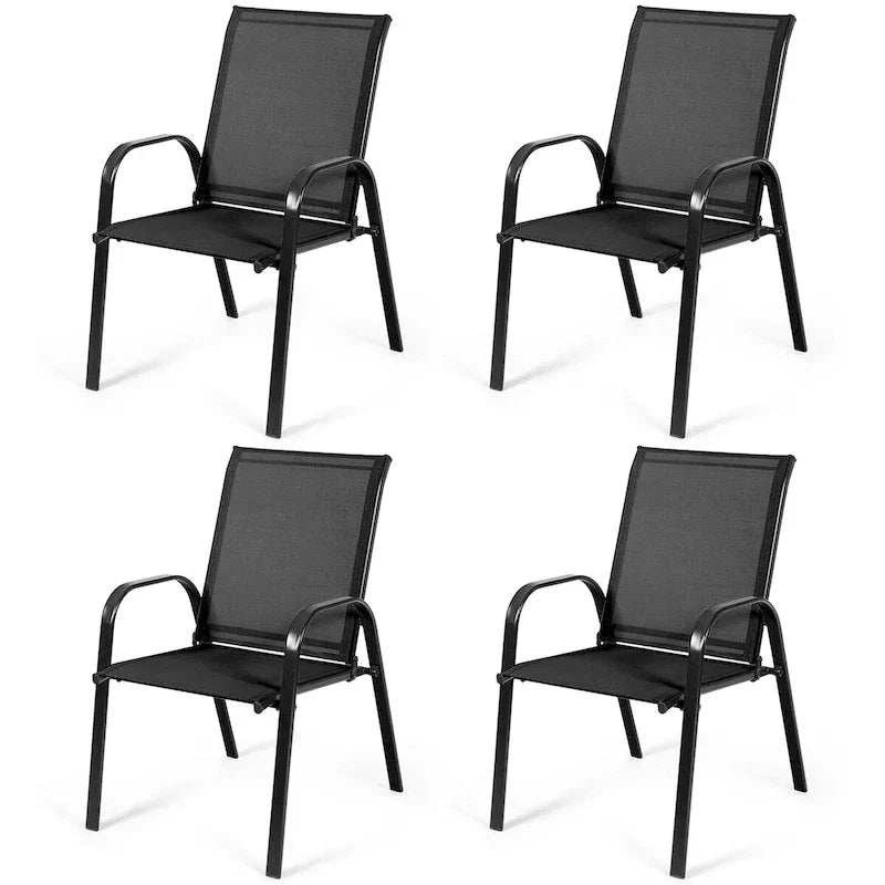 Costway Lot de 4 chaises de jardin et de terrasse avec accoudoirs – Voir détails