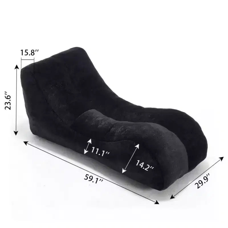 Pouf Okak de 150 cm, fauteuil pouf lounge épousant les courbes du corps avec éponge haute élasticité, canapé de sol léger pour salon, chambre