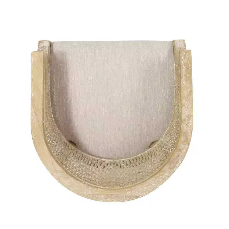 TUYOHW Fauteuil d'appoint moderne en bois avec assise épaisse et confortable, dossier incurvé en rotin, fauteuil de salon pour le séjour, la chambre