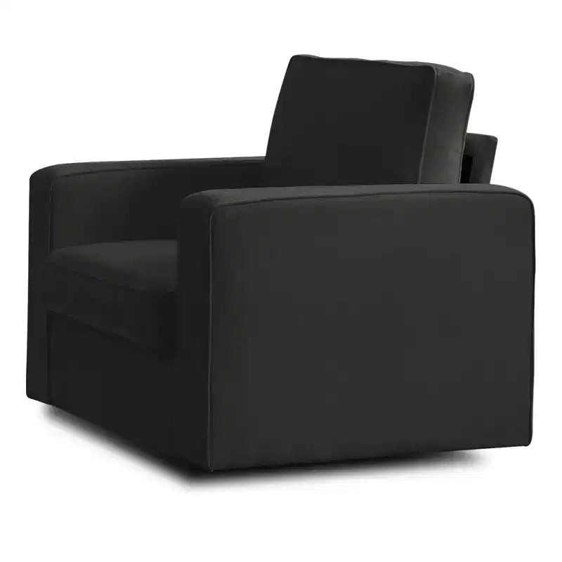 Mjkone Fauteuil pivotant moderne 360°, Fauteuil carré rembourré, Canapé simple confortable en chenille