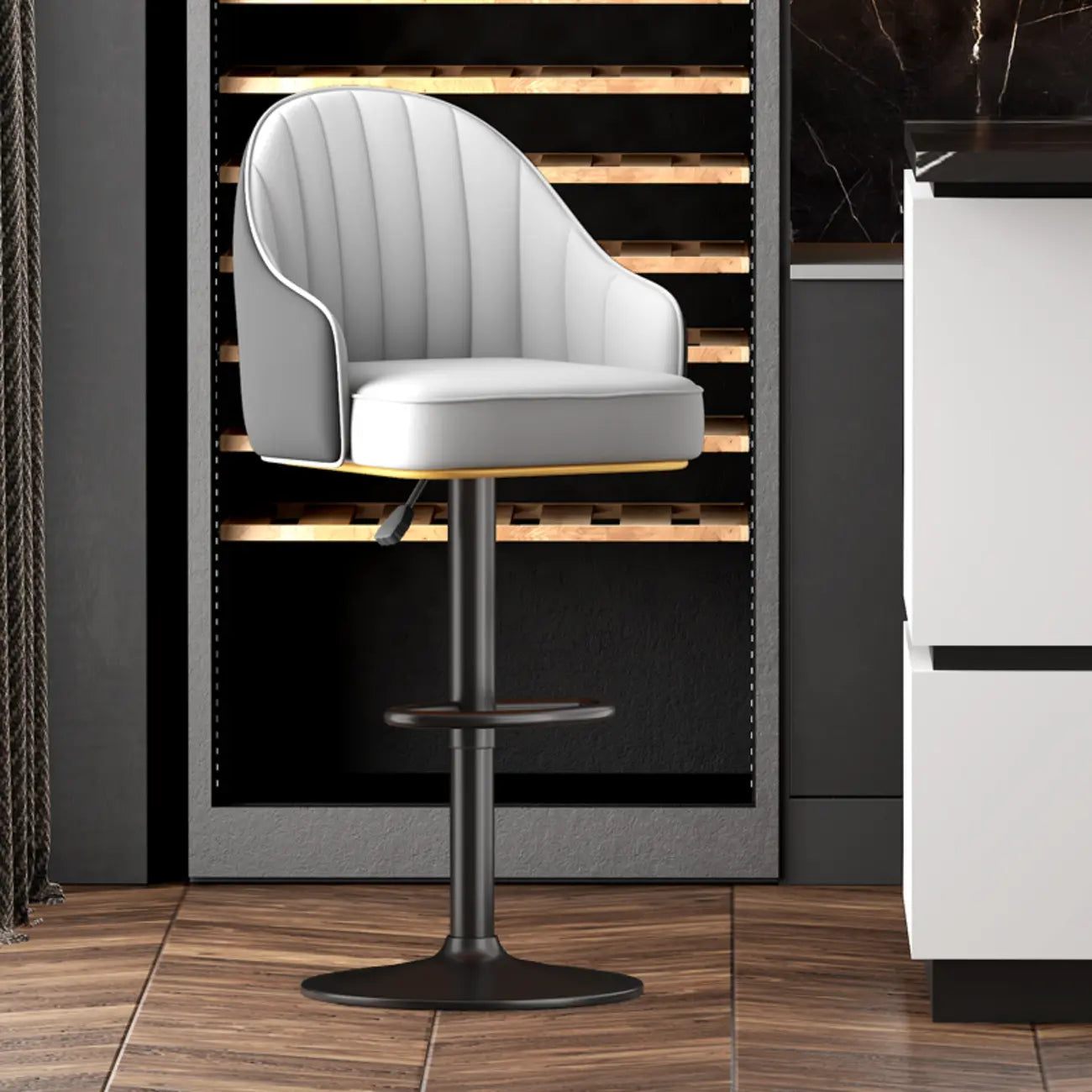 Tabourets de bar modernes en cuir pivotants et réglables en hauteur