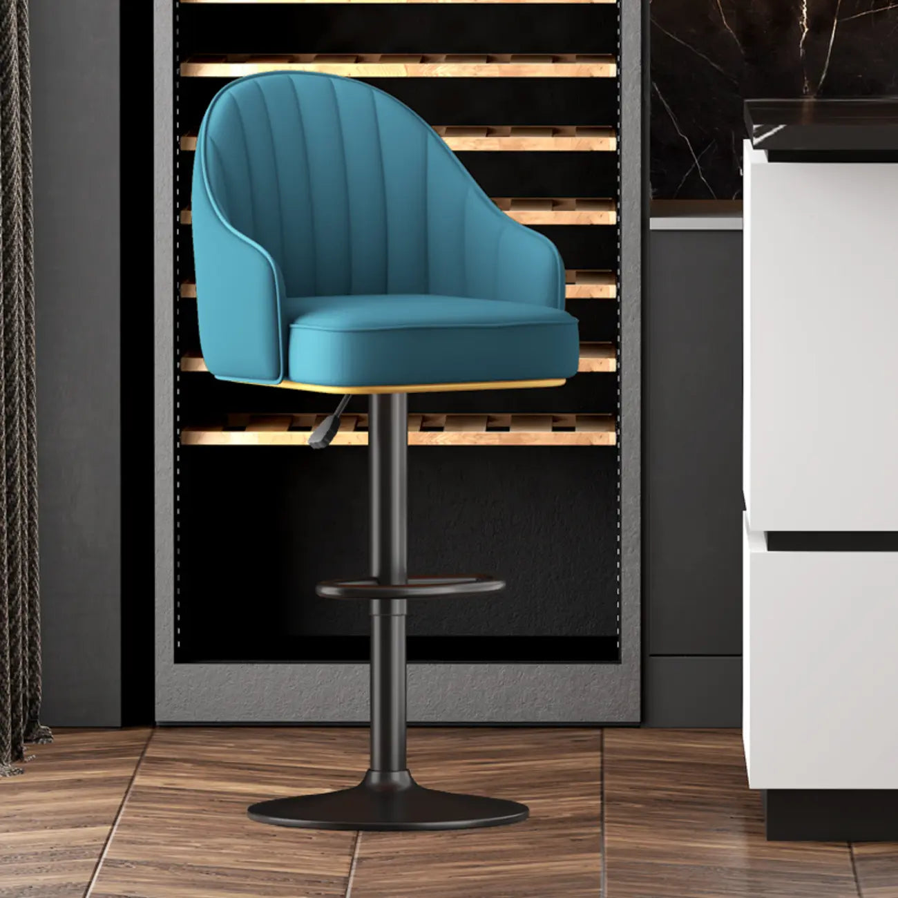 Tabourets de bar modernes en cuir pivotants et réglables en hauteur