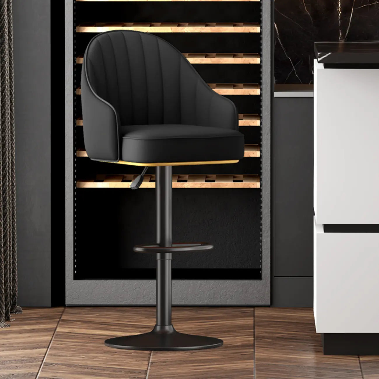 Tabourets de bar modernes en cuir pivotants et réglables en hauteur