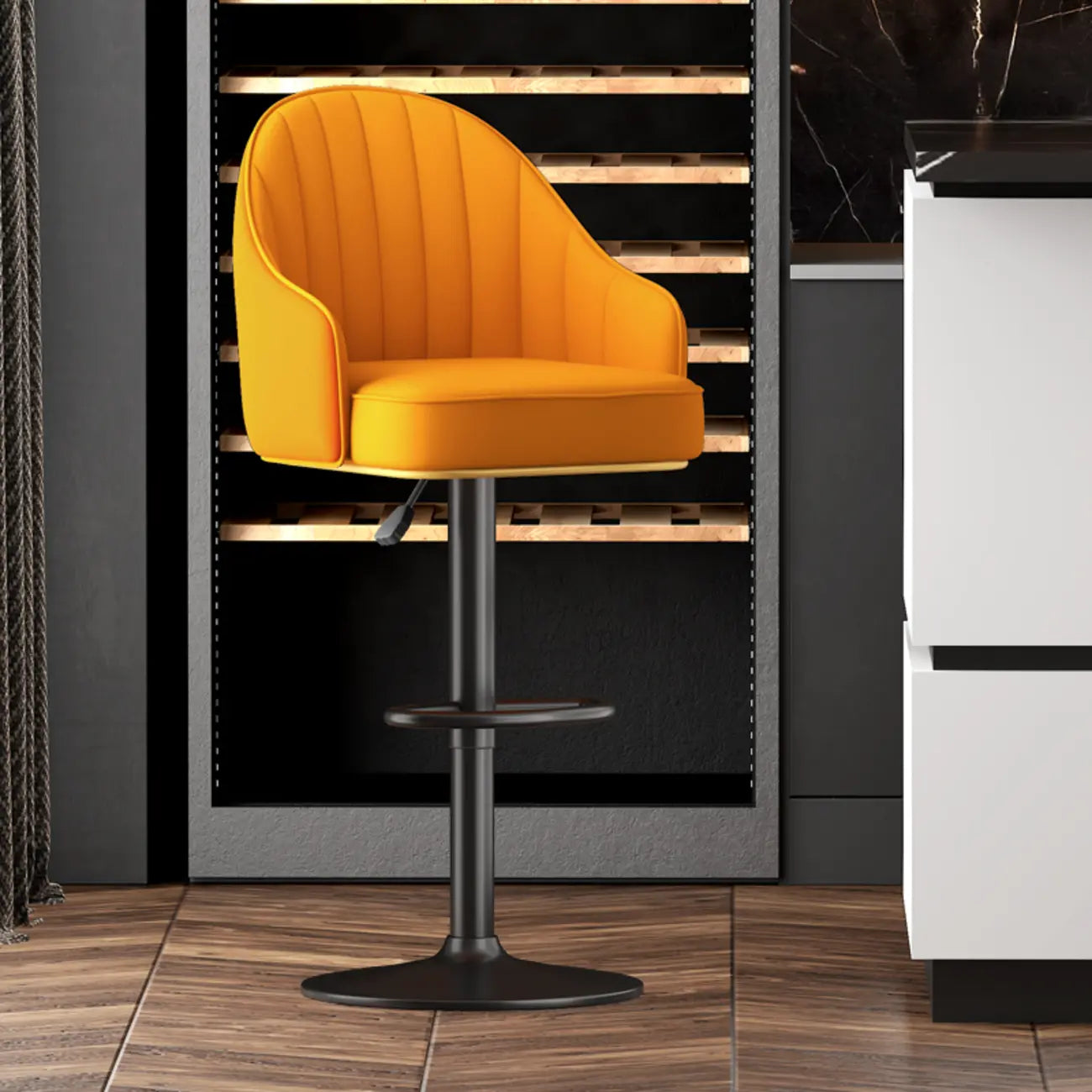 Tabourets de bar modernes en cuir pivotants et réglables en hauteur