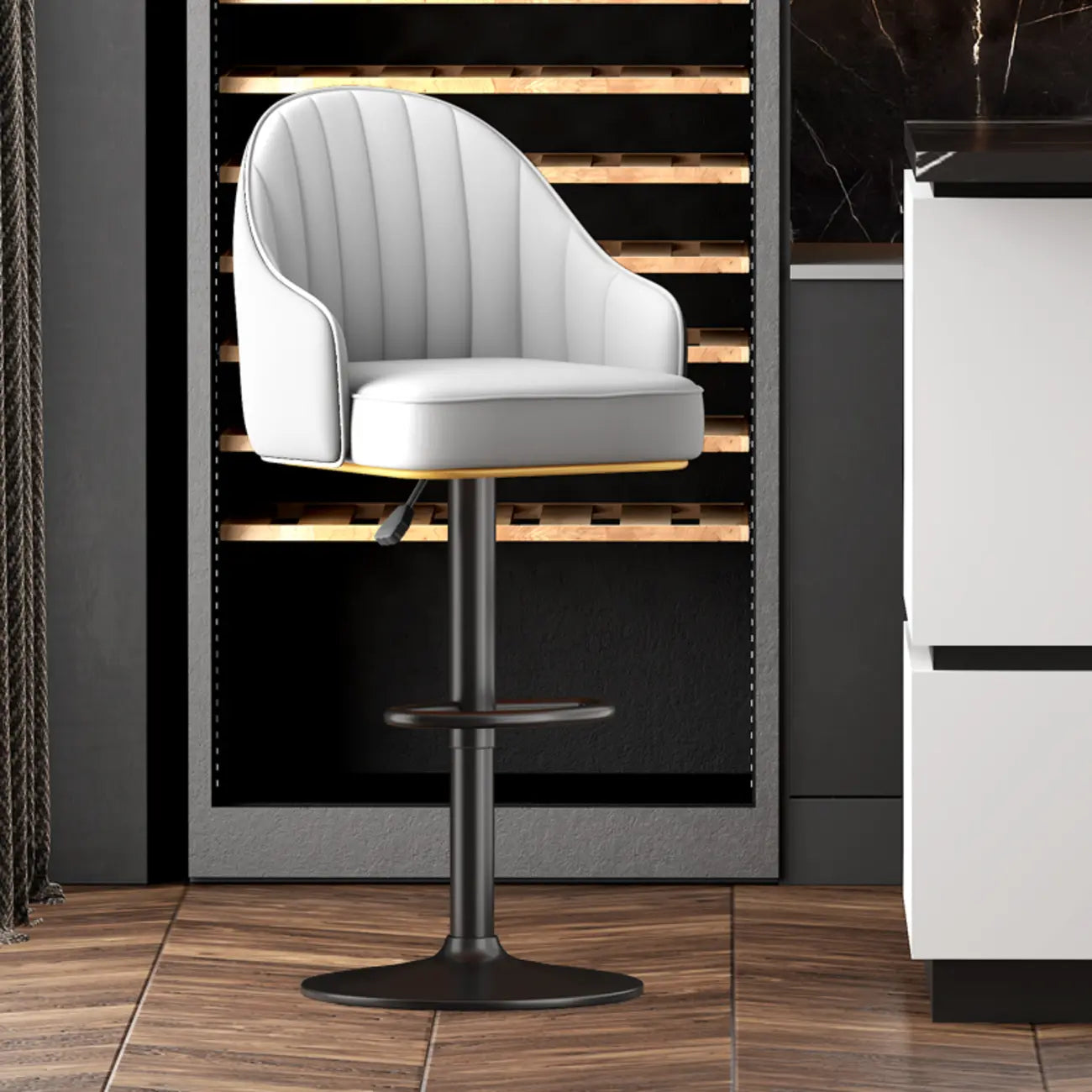 Tabourets de bar modernes en cuir pivotants et réglables en hauteur