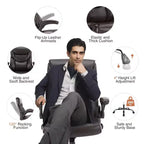 Chaise de bureau ergonomique TUYOHW avec accoudoirs relevables réglables, chaise d'ordinateur pivotante avec soutien lombaire et base en métal, chaise Criss Cross pour la maison