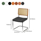 Chaise de salle à manger moderne en similicuir marron avec dossier tissé et piètement cantilever