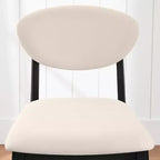 Ensemble de 2 tabourets de bar hauteur comptoir en bois et tissu d'inspiration Mid-Century Modern