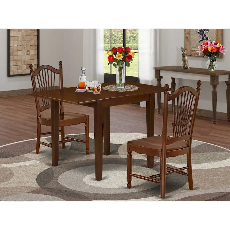 Ensemble de salle à manger East West Furniture - Table de salle à manger rectangulaire et chaises de cuisine, acajou (Option de pièces)