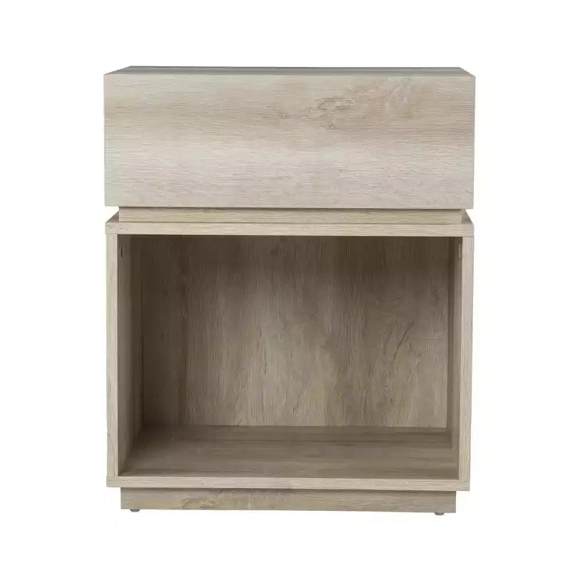 HomeRoots 24 table d'appoint rectangulaire en bois manufacturé marron avec tiroir et étagère