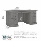 Bureau de direction Bush Furniture Saratoga avec tiroirs et rangements