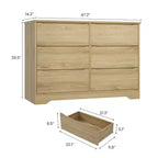 Commode haute et moderne à 6 tiroirs en bois avec plateau large - Chiffonnier à grande capacité pour Chambre, Salon, Couloir et Rangement de Chambre d'Enfant