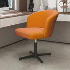 Fauteuil de bureau pivotant élégant en cuir orange