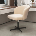 Fauteuil de bureau pivotant élégant en cuir orange