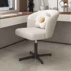 Fauteuil de bureau pivotant élégant en cuir orange
