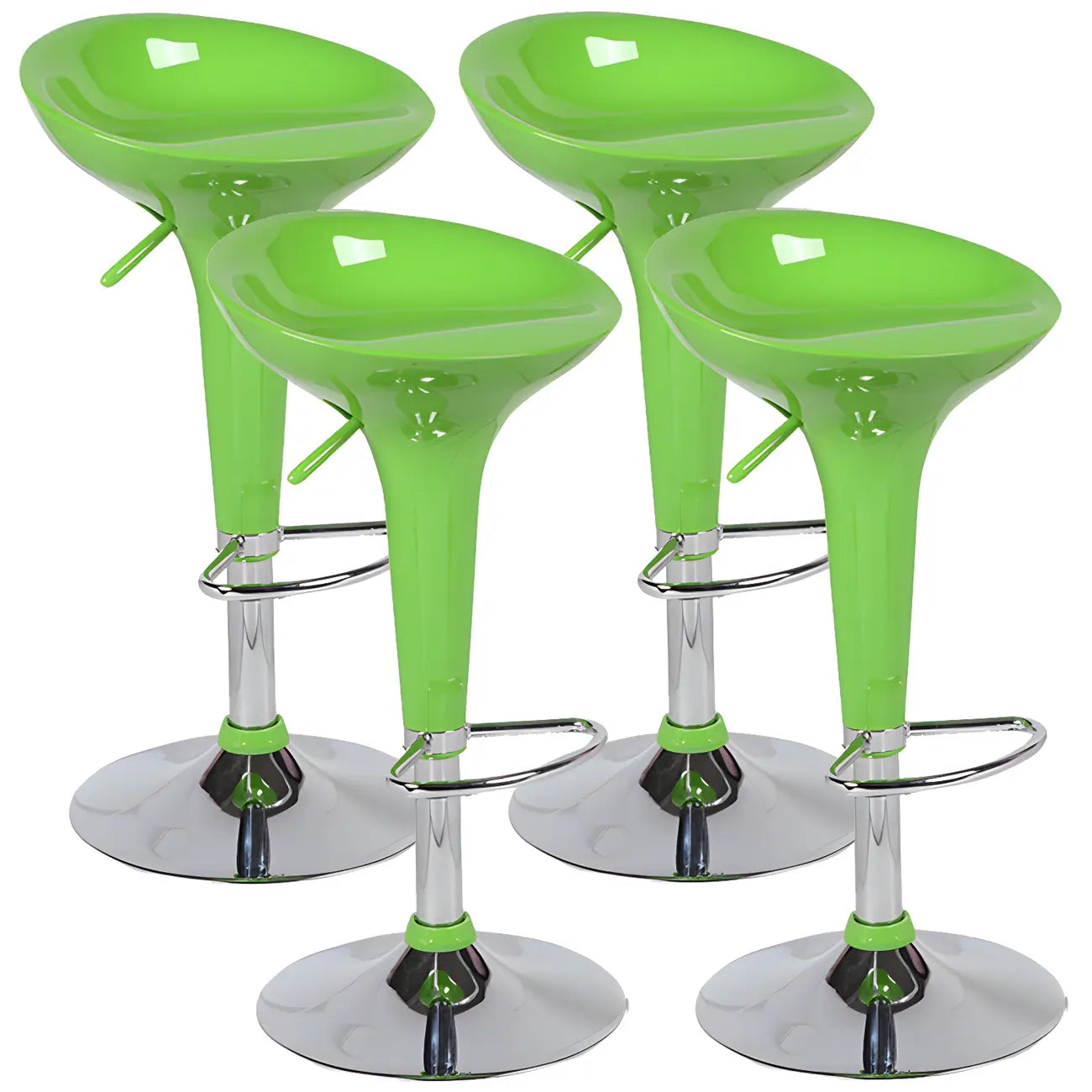 Tabouret de bar pivotant en plastique chromé réglable en hauteur
