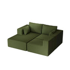 Canapé modulaire d'angle en velours côtelé 108.3 avec méridienne
