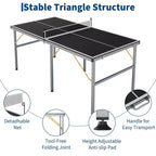 Table de ping-pong portable, 183x91 cm, professionnelle, pour intérieur/extérieur, avec filet, 2 raquettes et 3 balles, pour adultes/adolescents
