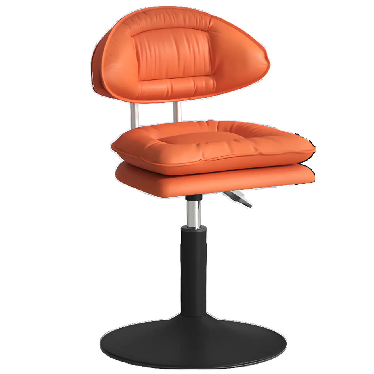 Chaise de bar moderne à dossier bas réglable pivotante en similicuir