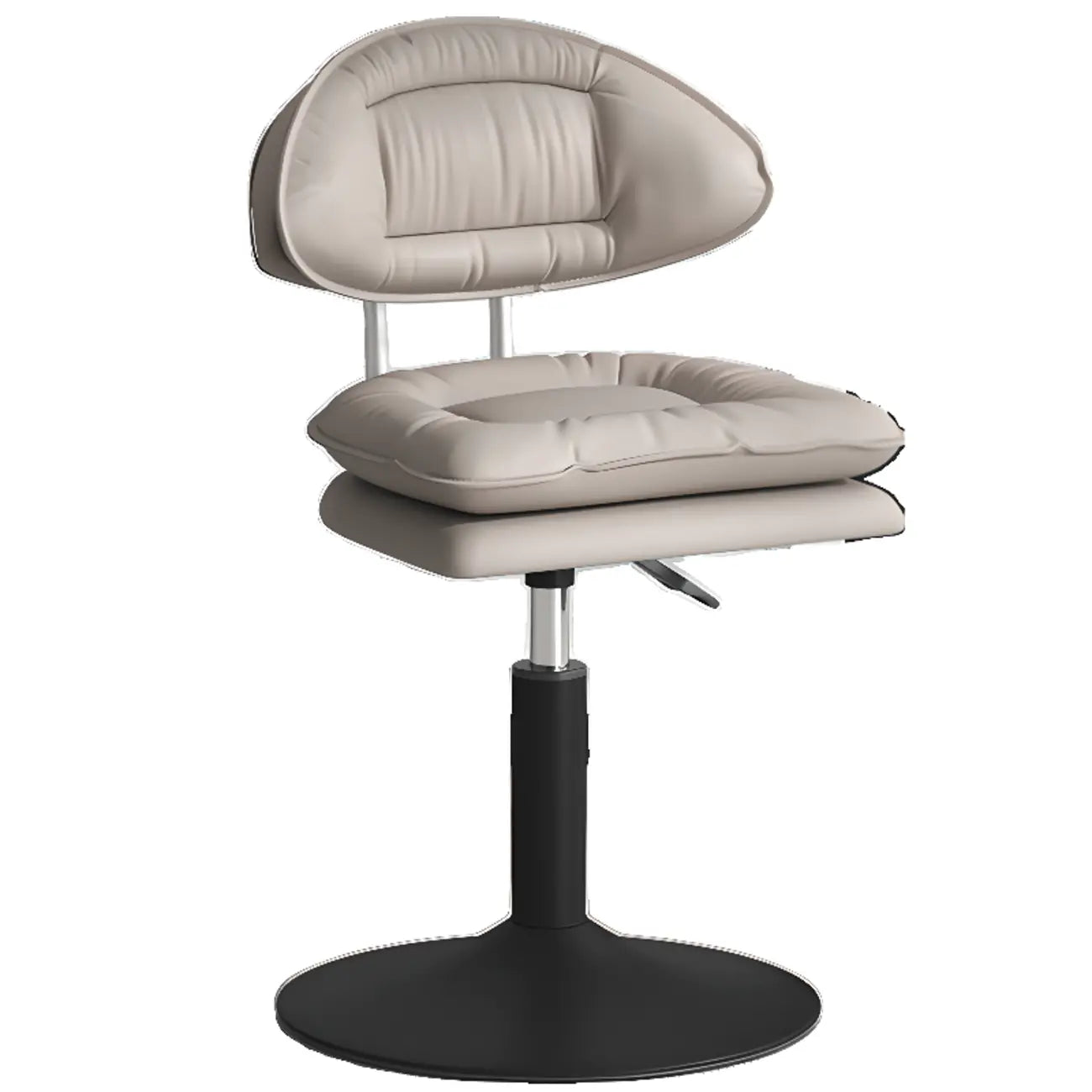 Chaise de bar moderne à dossier bas réglable pivotante en similicuir