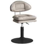 Chaise de bar moderne à dossier bas réglable pivotante en similicuir