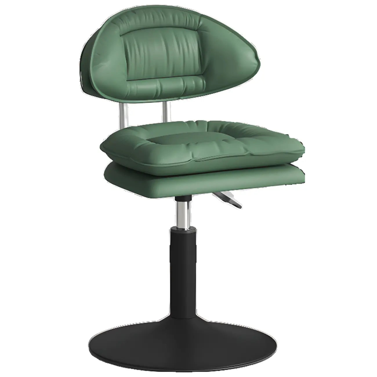 Chaise de bar moderne à dossier bas réglable pivotante en similicuir