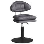 Chaise de bar moderne à dossier bas réglable pivotante en similicuir