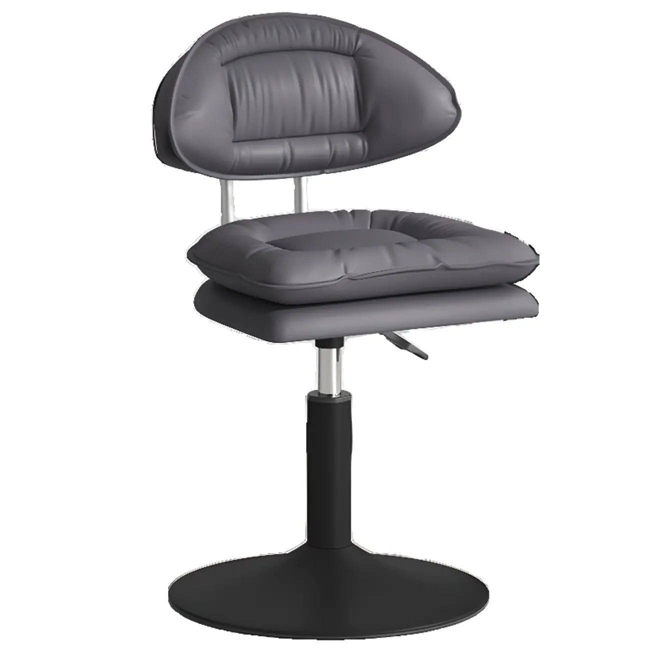 Chaise de bar moderne à dossier bas réglable pivotante en similicuir