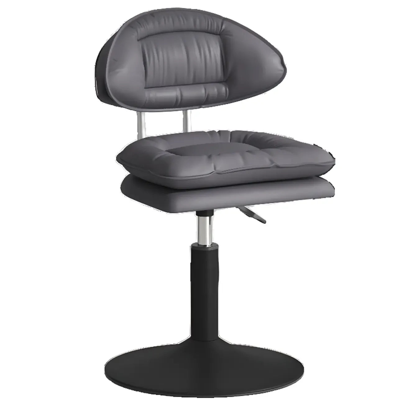 Chaise de bar moderne à dossier bas réglable pivotante en similicuir