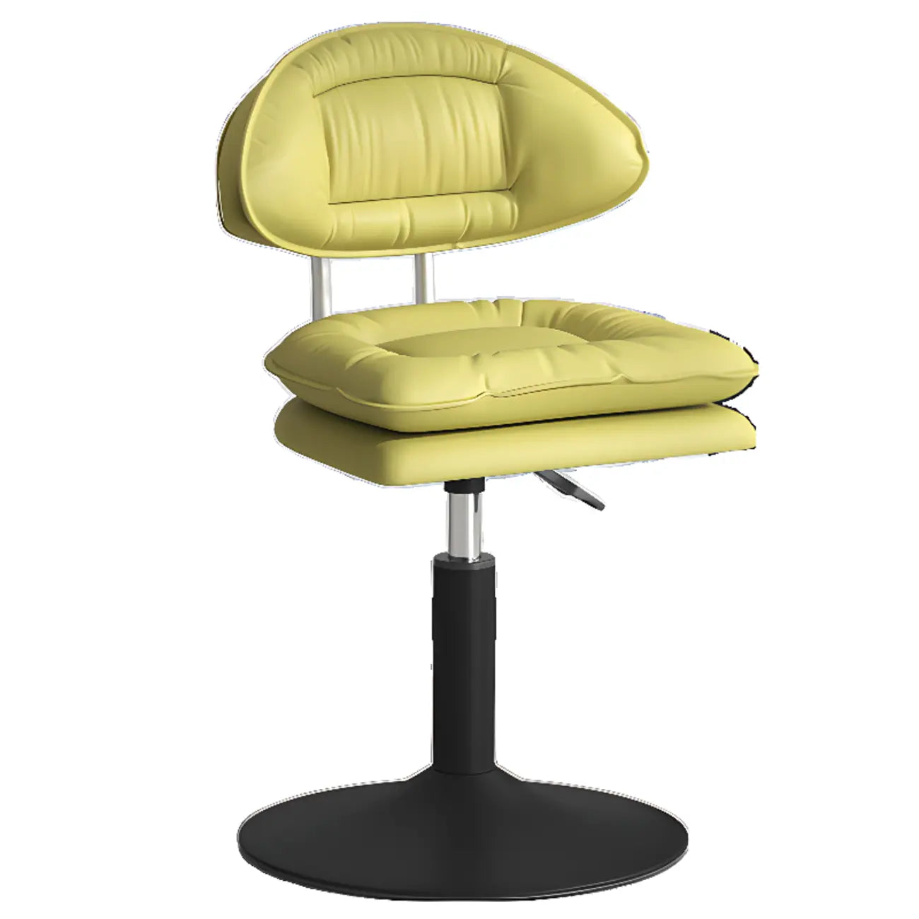 Chaise de bar moderne à dossier bas réglable pivotante en similicuir