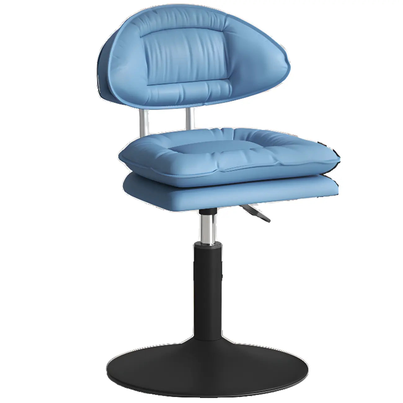 Chaise de bar moderne à dossier bas réglable pivotante en similicuir