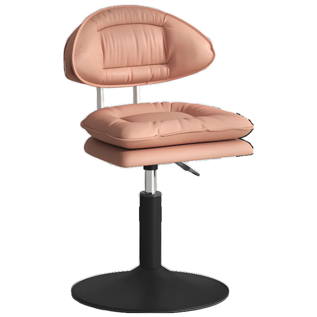 Chaise de bar moderne à dossier bas réglable pivotante en similicuir
