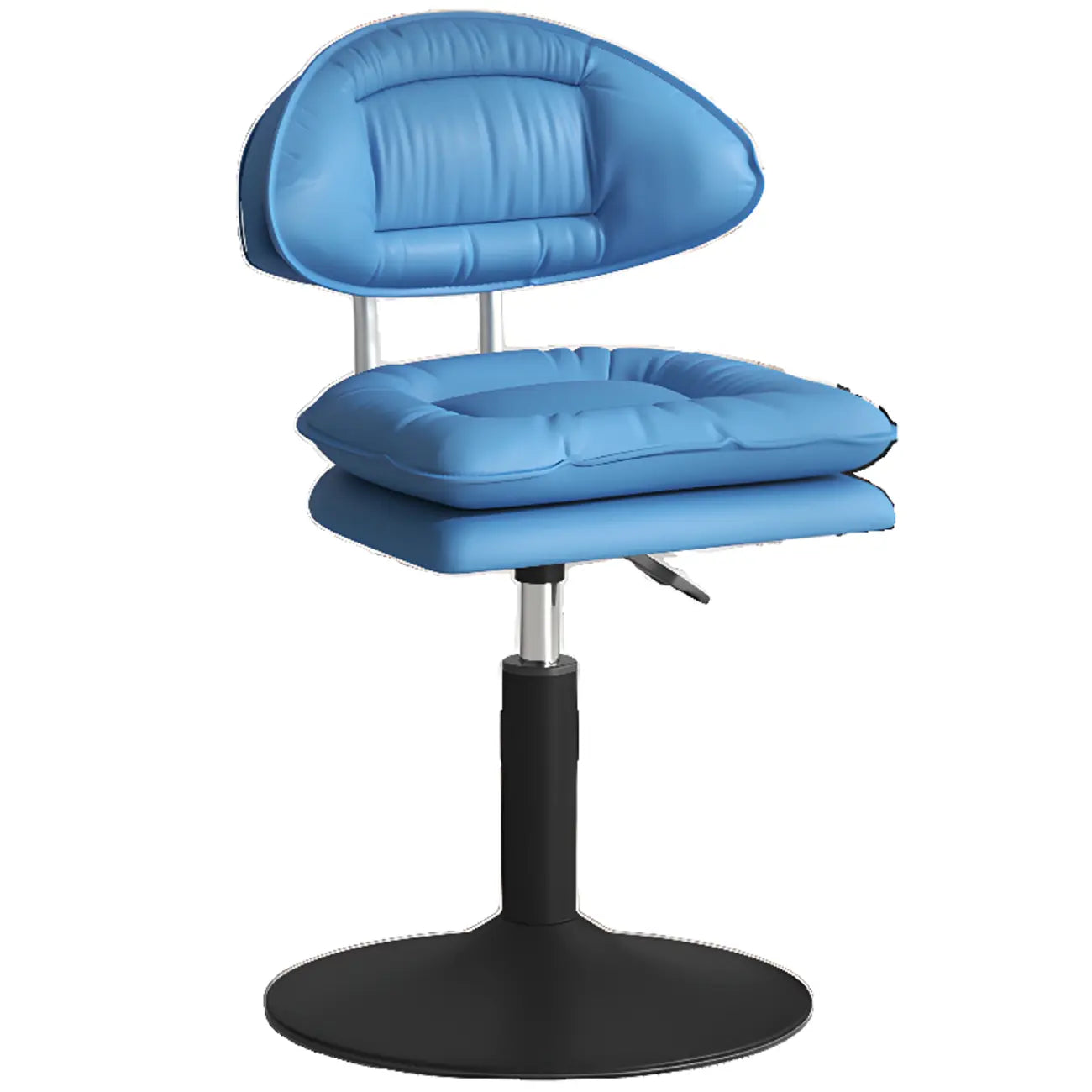 Chaise de bar moderne à dossier bas réglable pivotante en similicuir