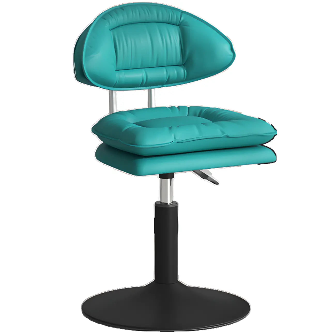 Chaise de bar moderne à dossier bas réglable pivotante en similicuir