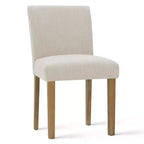 Ensemble de salle à manger extensible 47-83 pour 6 personnes, table en bois naturel et 6 chaises sans accoudoirs en lin avec pieds en bois massif pour salle à manger-Panipeachy