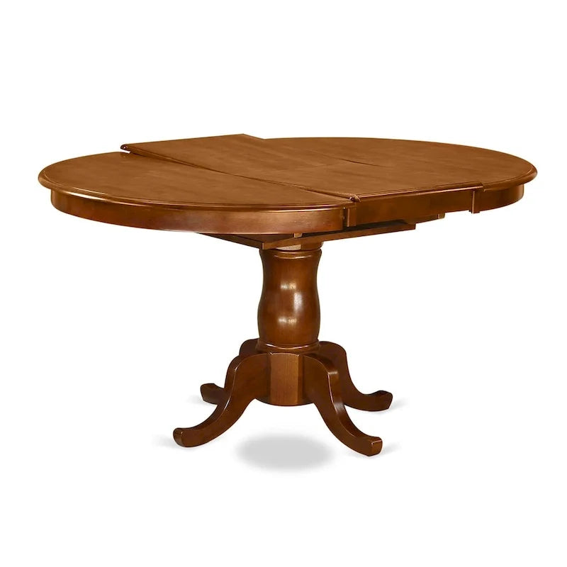 East West Furniture Ensemble de salle à manger 5 pièces - une table à manger ovale et 4 chaises solides, marron selle (options de type de siège)