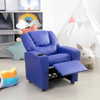 Fauteuil inclinable pour enfants en PVC avec fonction d'inclinaison par poussée, porte-gobelet et repose-pieds confortable