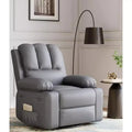 Fauteuil inclinable surdimensionné avec fonctions chauffante et massante - Fauteuil paresseux pivotant à 360° pour adultes, bascule manuelle avec télécommande, pour salons et chambres à coucher